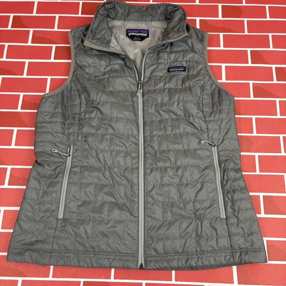 Patagonia Nano Puff Vest Womens XL Gray Full Zip Primaloft Puffer STY84247